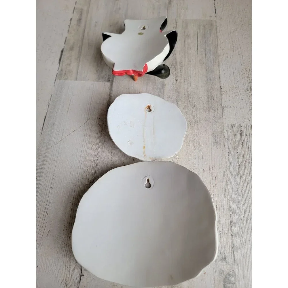 Vintage three-piece‎ snowman hanging wall decor xmas